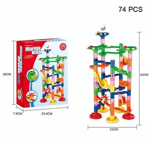 Colorful Kids Marble Race Track Building Blocks - 3D Maze Fun Set - ToylandEU