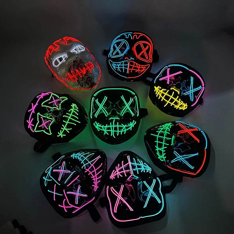 Colorful LED Purge Mask for Halloween Cosplay Glow Effect - ToylandEU