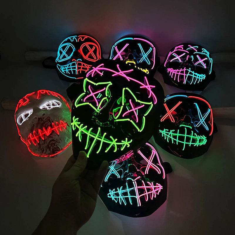 Colorful LED Purge Mask for Halloween Cosplay Glow Effect - ToylandEU