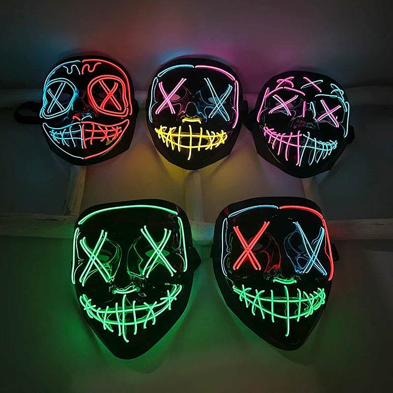 Colorful LED Purge Mask for Halloween Cosplay Glow Effect - ToylandEU