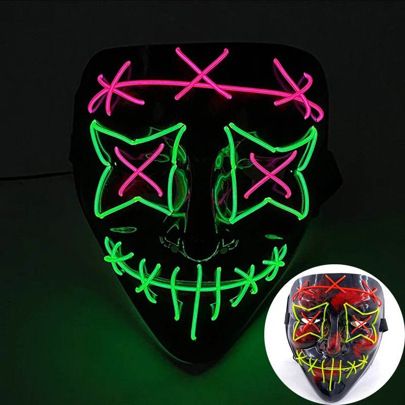 Colorful LED Purge Mask for Halloween Cosplay Glow Effect - ToylandEU