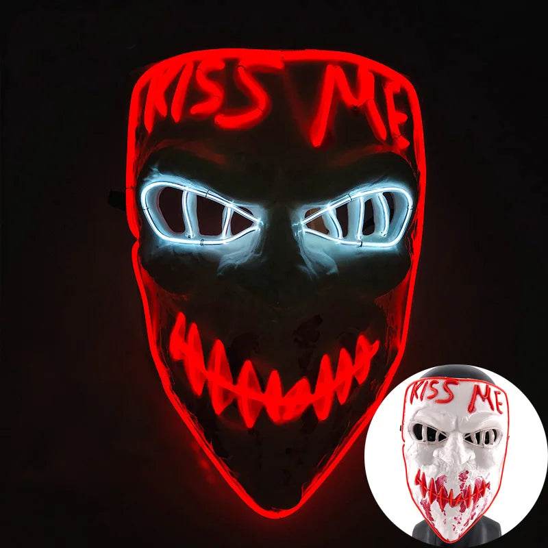 Colorful LED Purge Mask for Halloween Cosplay Glow Effect - ToylandEU