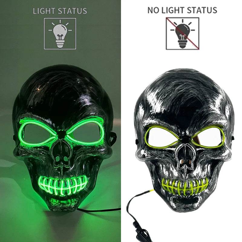 Colorful LED Purge Mask for Halloween Cosplay Glow Effect - ToylandEU