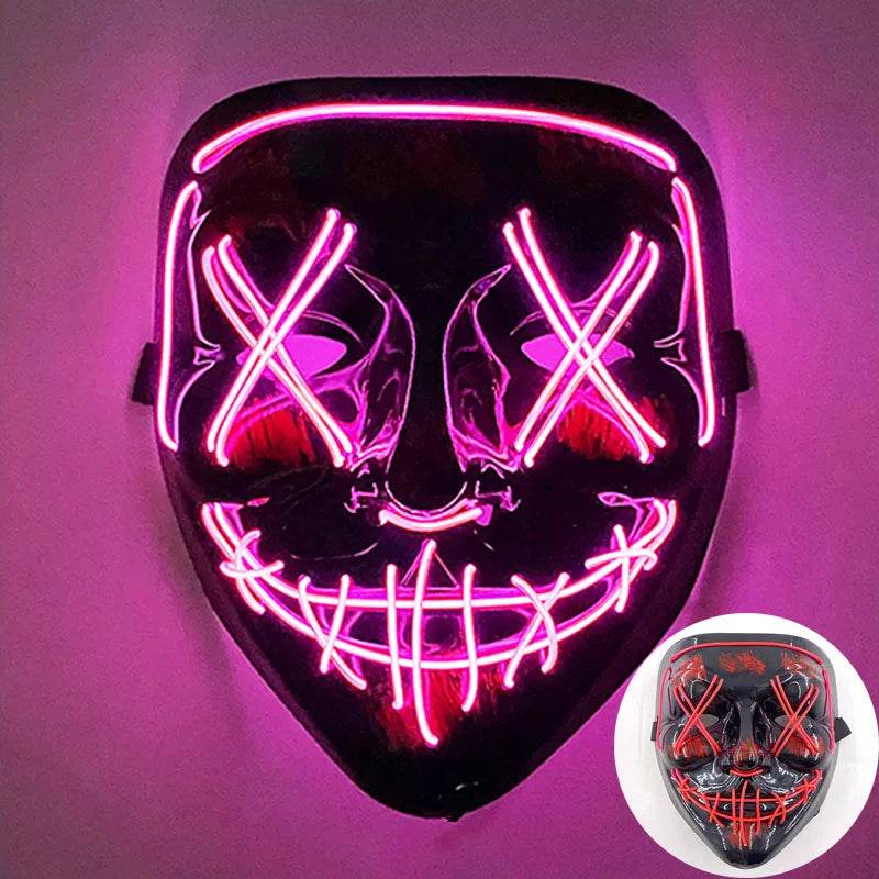 Colorful LED Purge Mask for Halloween Cosplay Glow Effect - ToylandEU