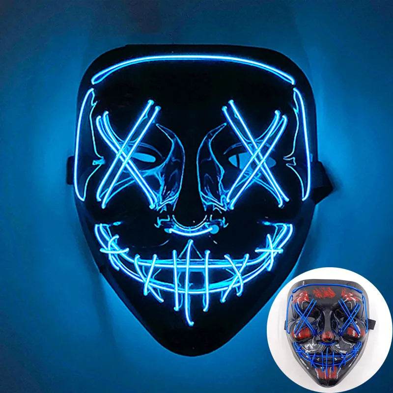 Colorful LED Purge Mask for Halloween Cosplay Glow Effect - ToylandEU