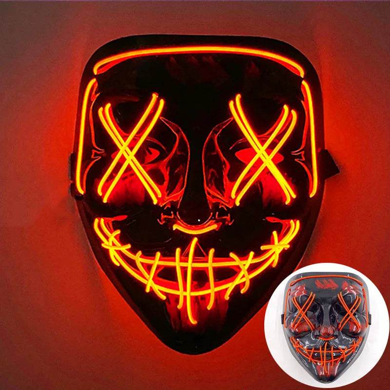 Colorful LED Purge Mask for Halloween Cosplay Glow Effect - ToylandEU