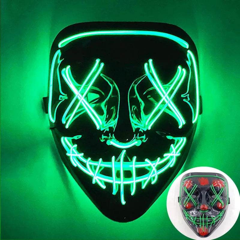 Colorful LED Purge Mask for Halloween Cosplay Glow Effect - ToylandEU