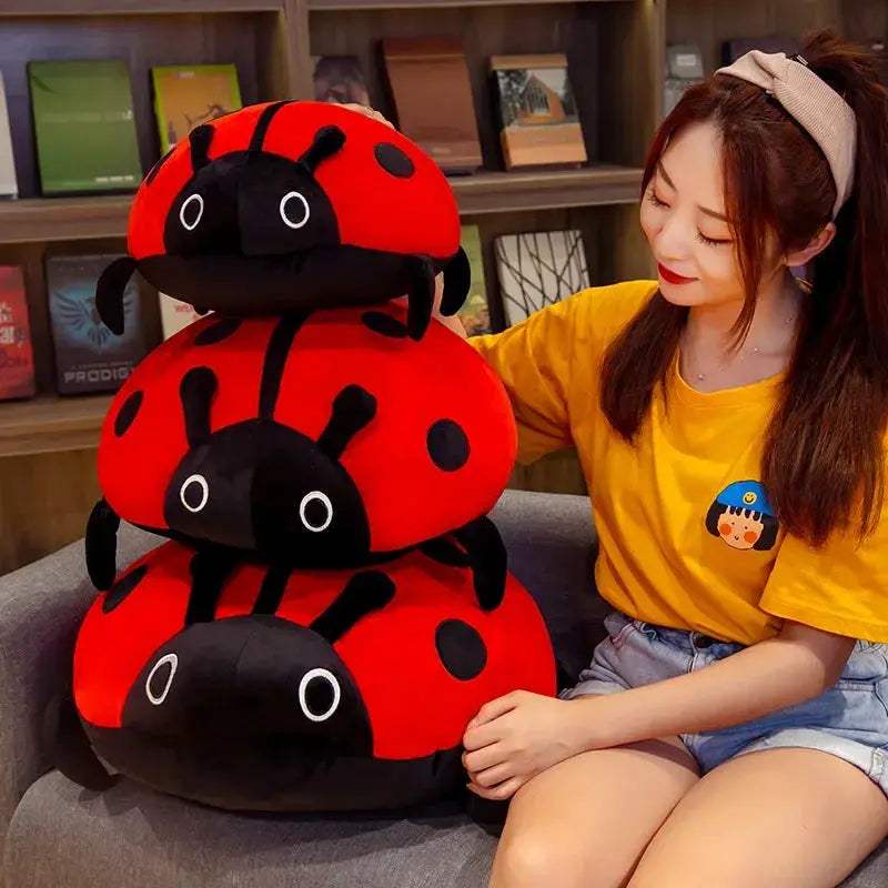 Colorful Ladybug Plush Toy Cushion Soft 40 To 80 Cm - ToylandEU