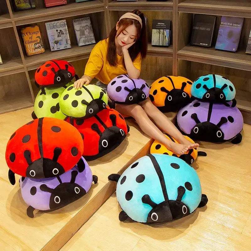 Colorful Ladybug Plush Toy Cushion Soft 40 To 80 Cm - ToylandEU