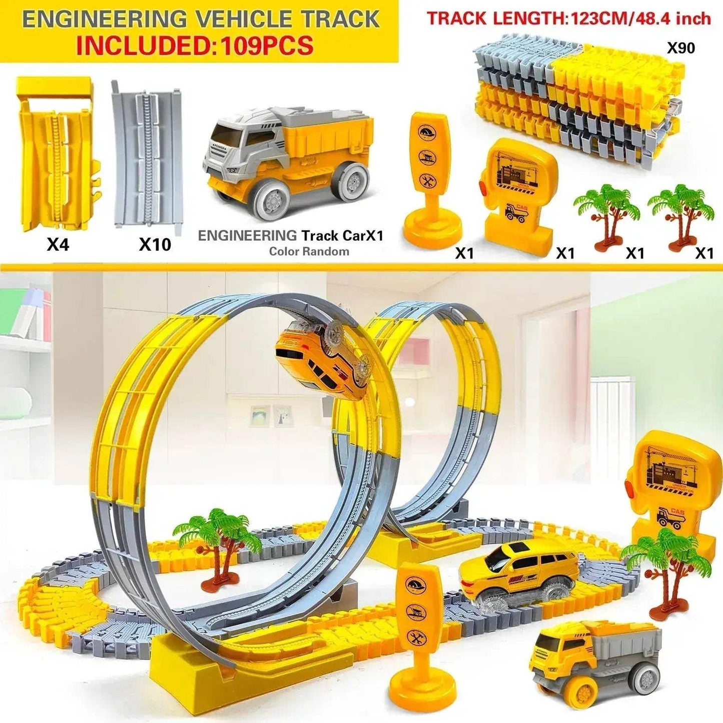 Colorful Light Up Climbing Race Track Car Toy For Kids - ToylandEU