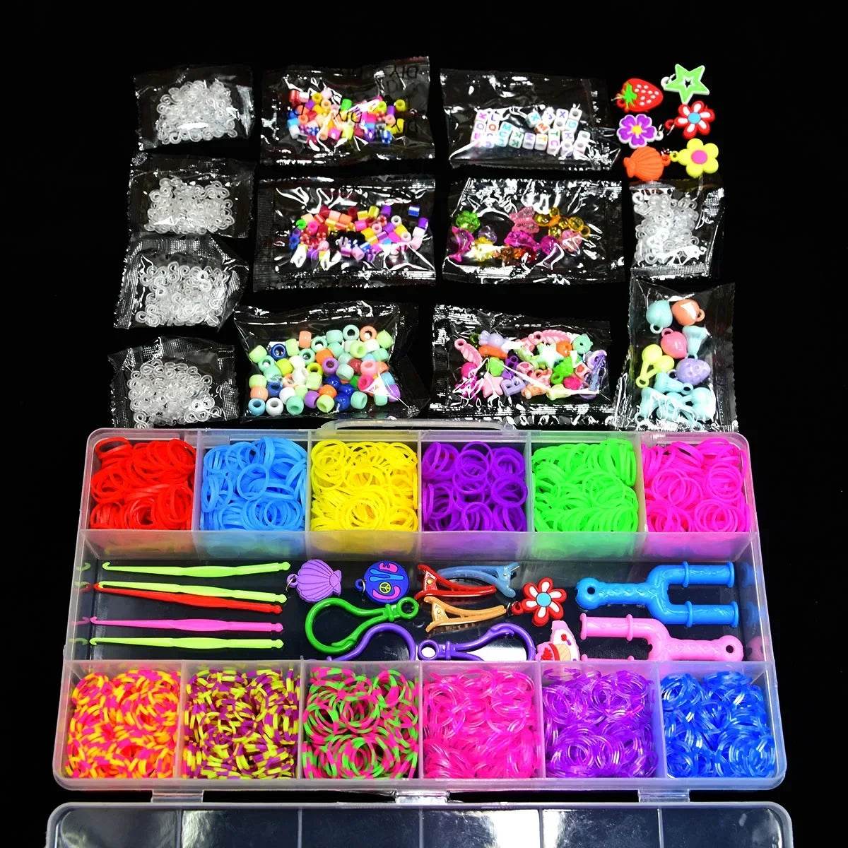 Colorful Loom Band Kit 1800 Pieces For Kids Ages 6 12 - ToylandEU