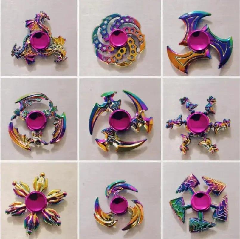  Colorful Metal Fidget Spinner Stress Relief Toy Rainbow -  ToylandEU™