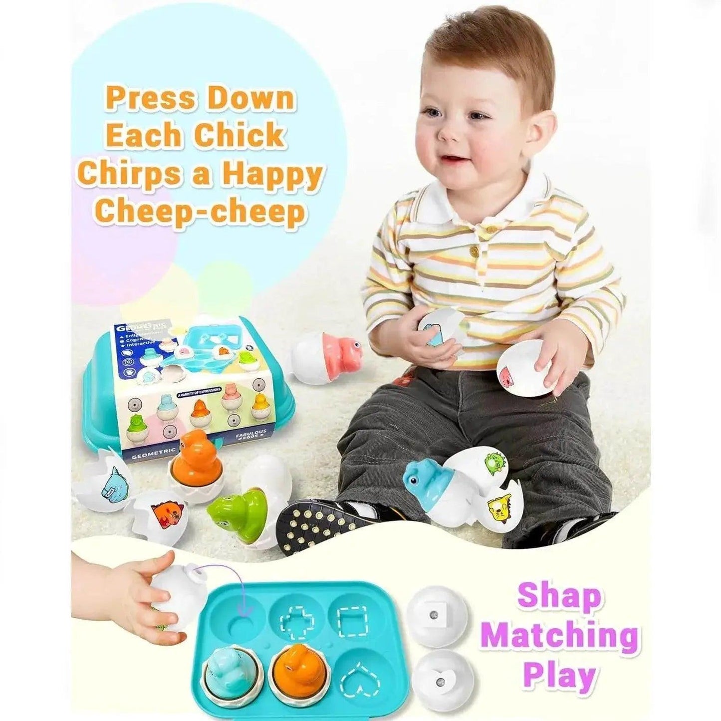  Colorful Montessori Shape Matching Eggs Puzzle - BizyKoady -  ToylandEU™