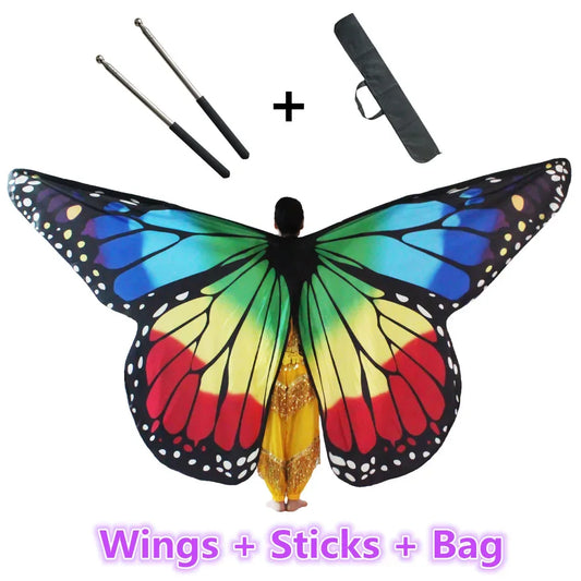 Colorful Moveable Belly Dance Butterfly Wings For Kids And Adults - ToylandEU