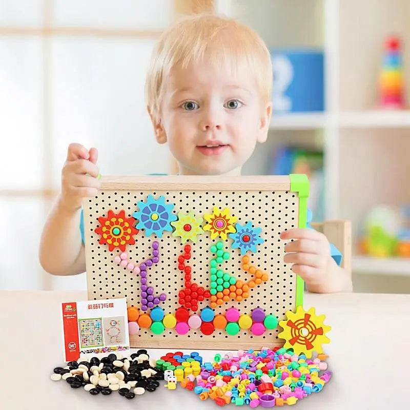 Colorful Mushroom Montessori Pegboard - Fun Learning Puzzle for Kids - ToylandEU