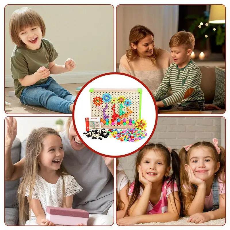 Colorful Mushroom Montessori Pegboard - Fun Learning Puzzle for Kids - ToylandEU