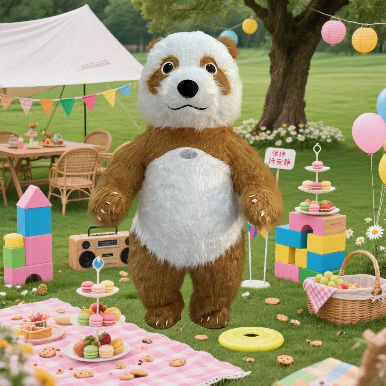 Colorful Panda Costume Inflatable Parade Mascot For Adults - ToylandEU