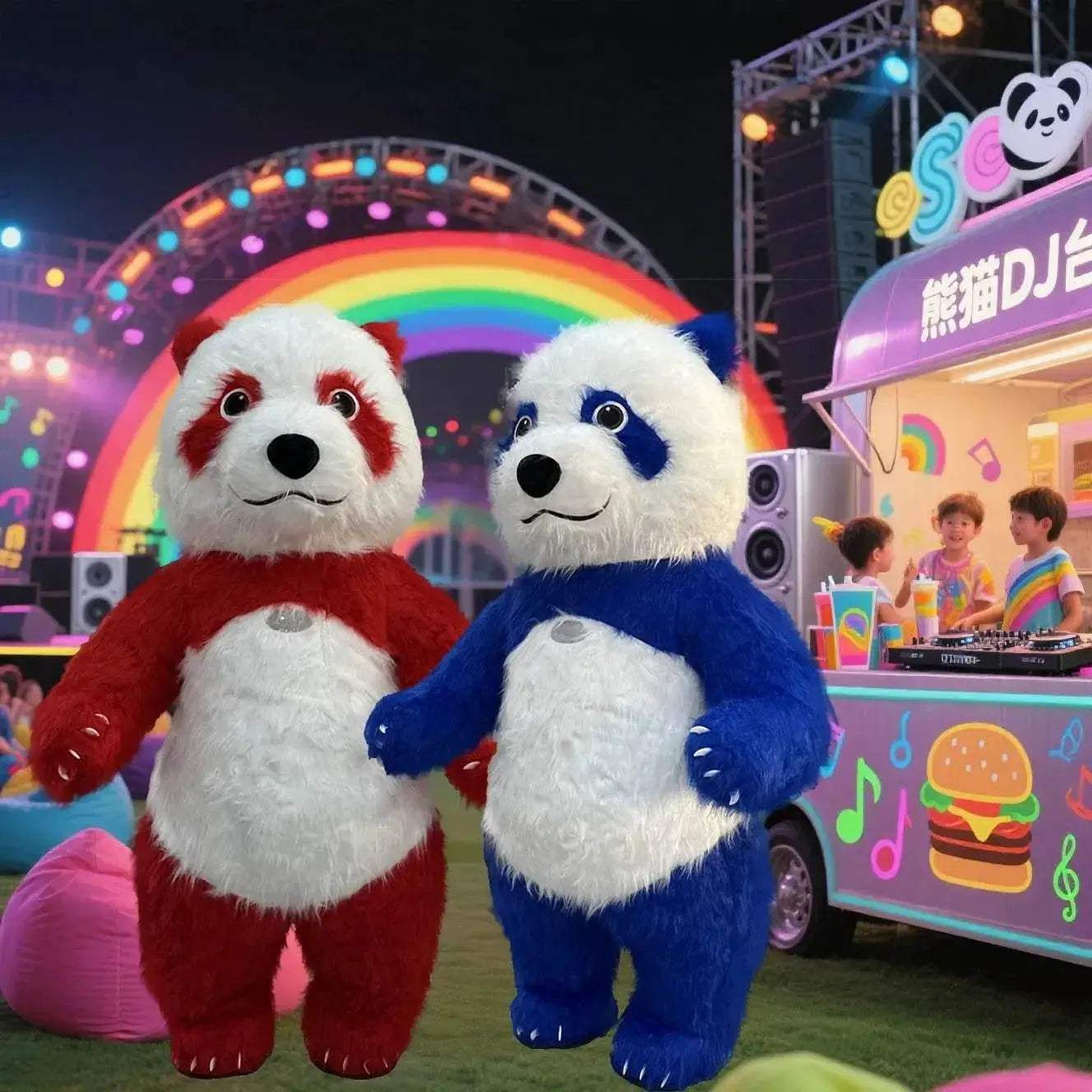  Colorful Panda Mascot Inflatable 2m Toyland EU -  ToylandEU™