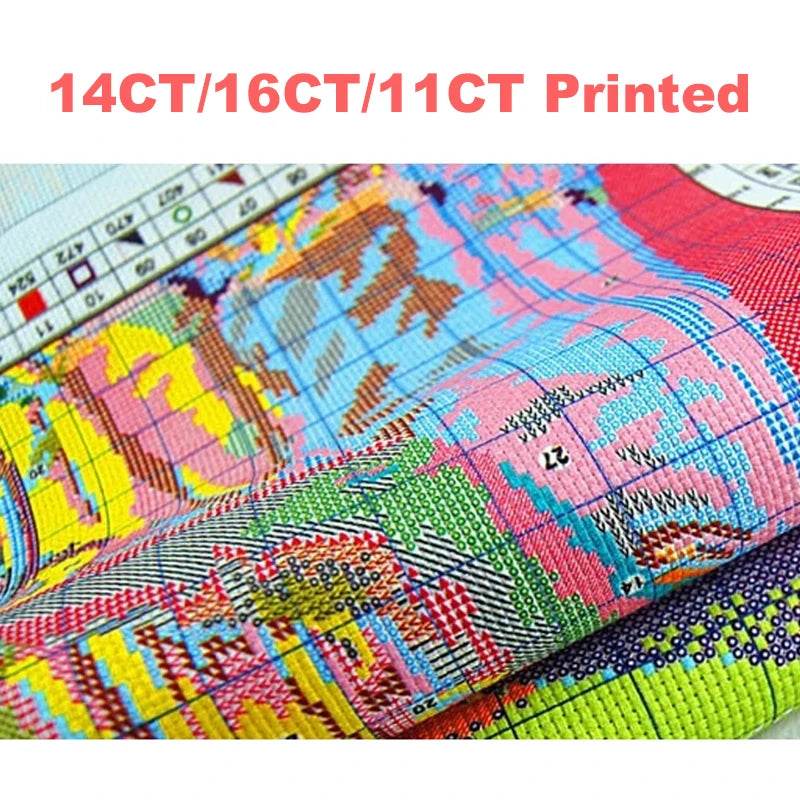 Colorful Parrot Cross Stitch DIY Kit – 14CT, 16CT, 11CT White Aida Fabric with Printed Patterns, Needle & Thread Included - ToylandEU