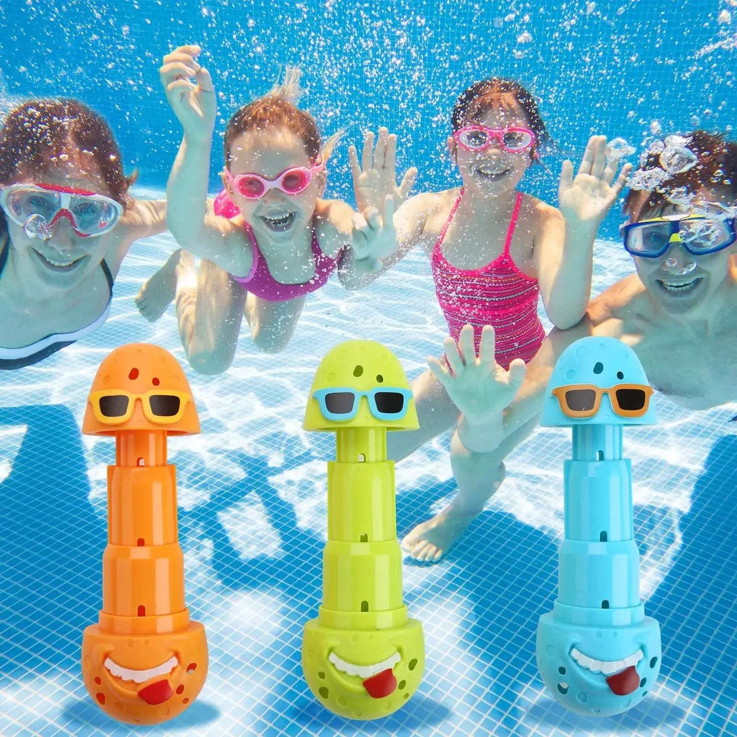  Pool Diving Toys Colorful 3 Pack Egg Clown Sticks -  ToylandEU™