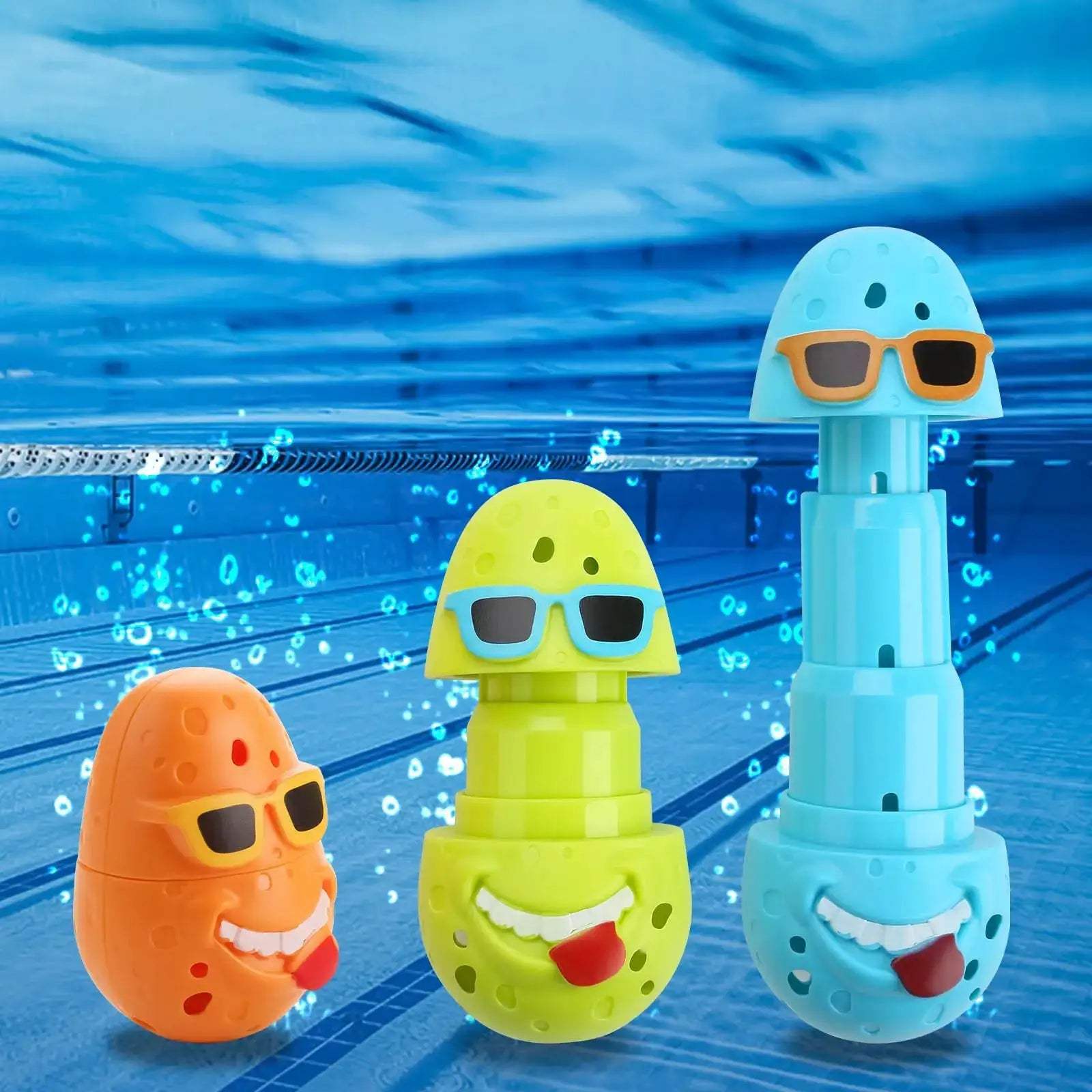  Pool Diving Toys Colorful 3 Pack Egg Clown Sticks -  ToylandEU™