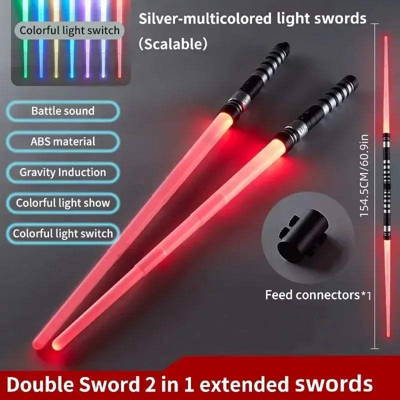 Colorful RGB Lightsaber Toy 75cm 2 In 1 Glow Sword - ToylandEU