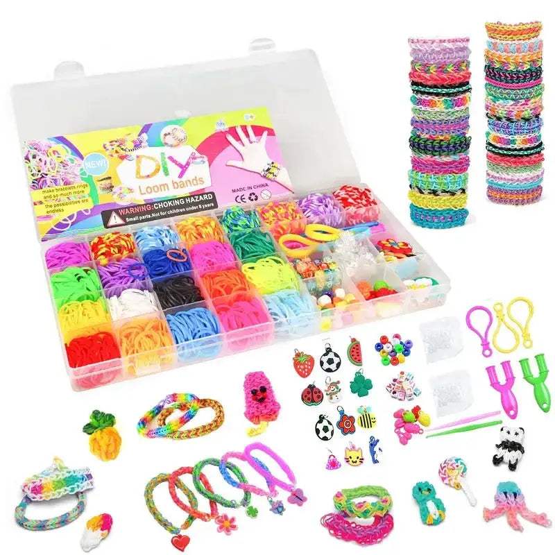 Colorful Rainbow Loom Bands Kit For Kids DIY Bracelet Making - ToylandEU
