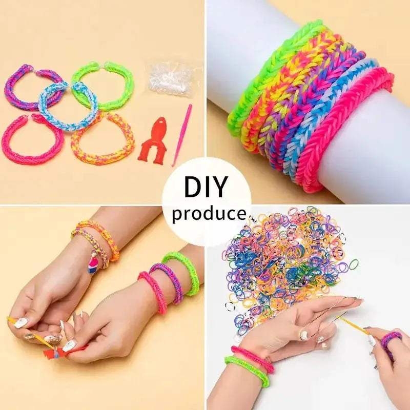Colorful Rainbow Loom Bands Kit For Kids DIY Bracelet Making - ToylandEU