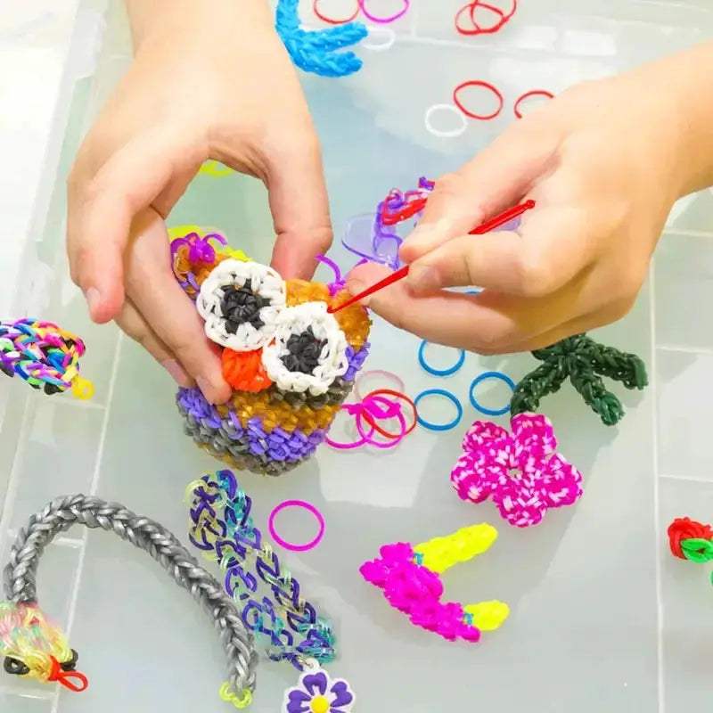 Colorful Rainbow Loom Bands Kit For Kids DIY Bracelet Making - ToylandEU