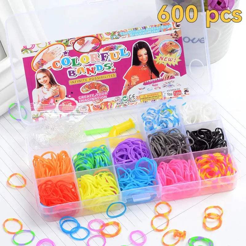Colorful Rainbow Loom Bands Kit For Kids DIY Bracelet Making - ToylandEU