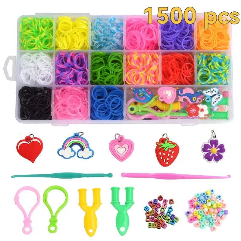 Colorful Rainbow Loom Bands Kit For Kids DIY Bracelet Making - ToylandEU