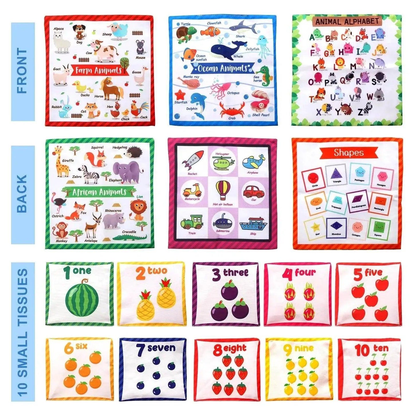  Colorful Soft Sensory Tissue Box Toy For Babies 0-18M Montessori Silk Texture Educational -  ToylandEU™