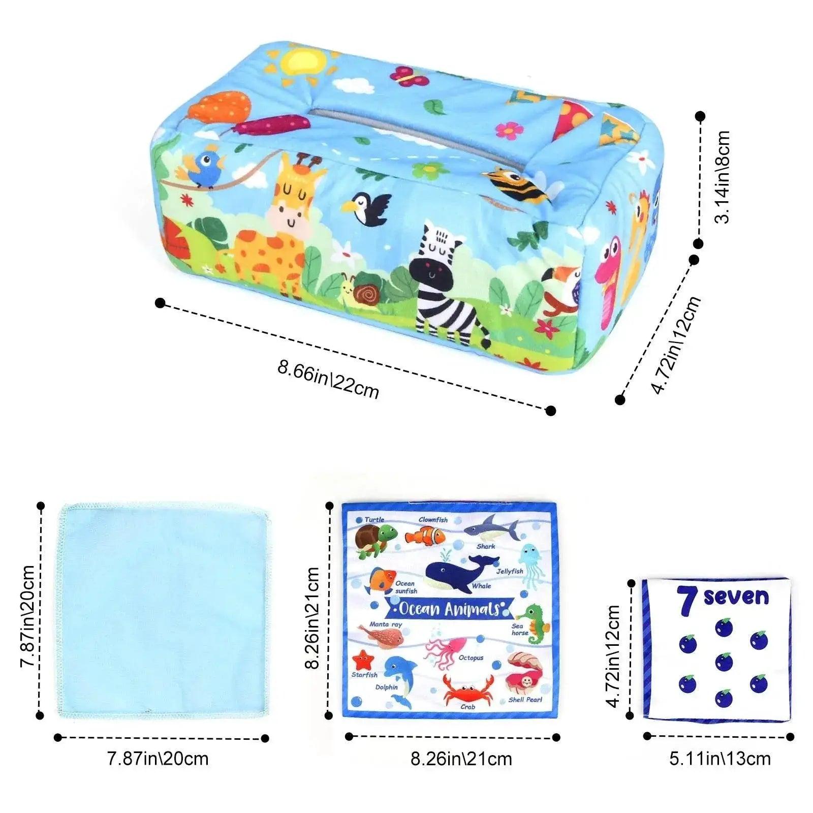  Colorful Soft Sensory Tissue Box Toy For Babies 0-18M Montessori Silk Texture Educational -  ToylandEU™