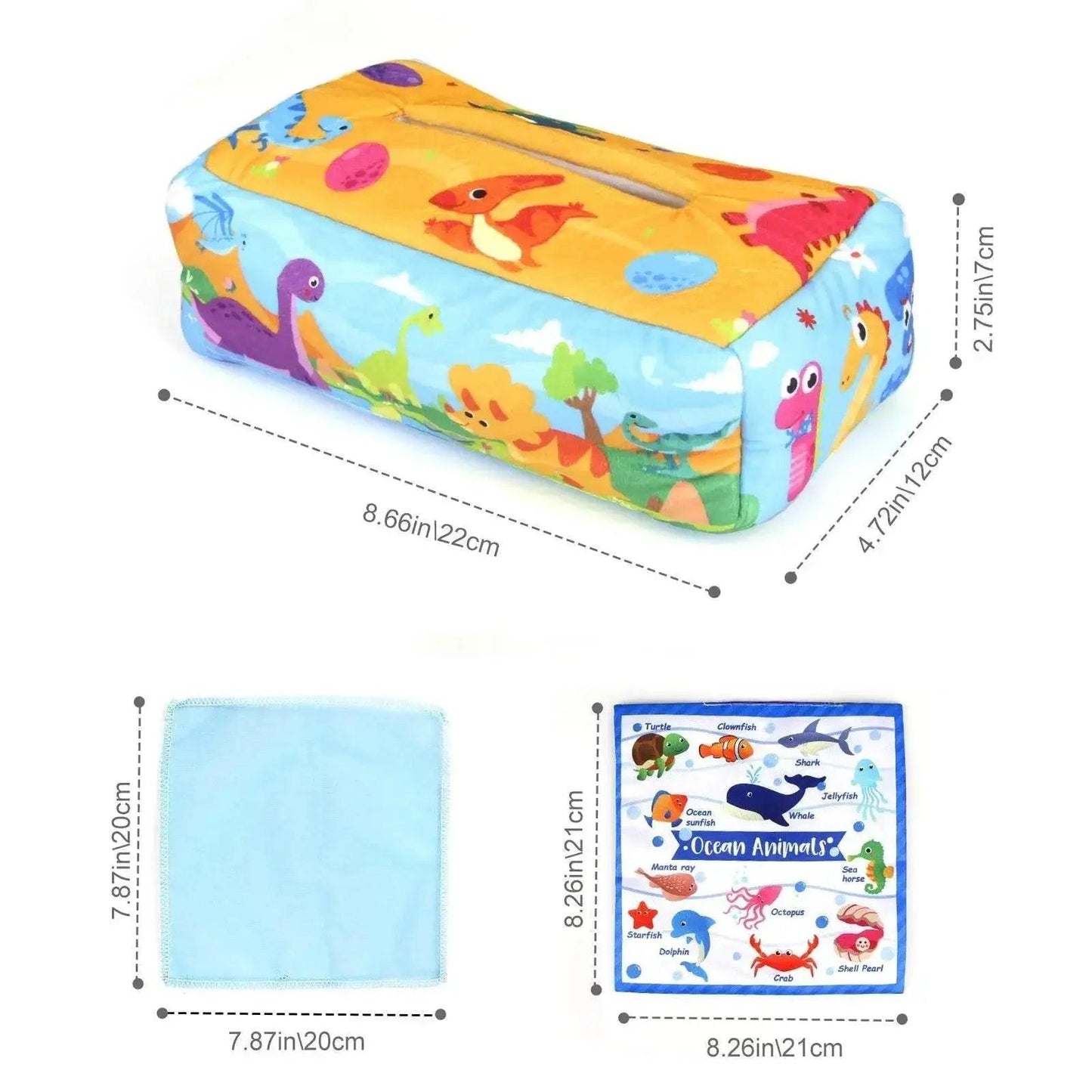  Colorful Soft Sensory Tissue Box Toy For Babies 0-18M Montessori Silk Texture Educational -  ToylandEU™
