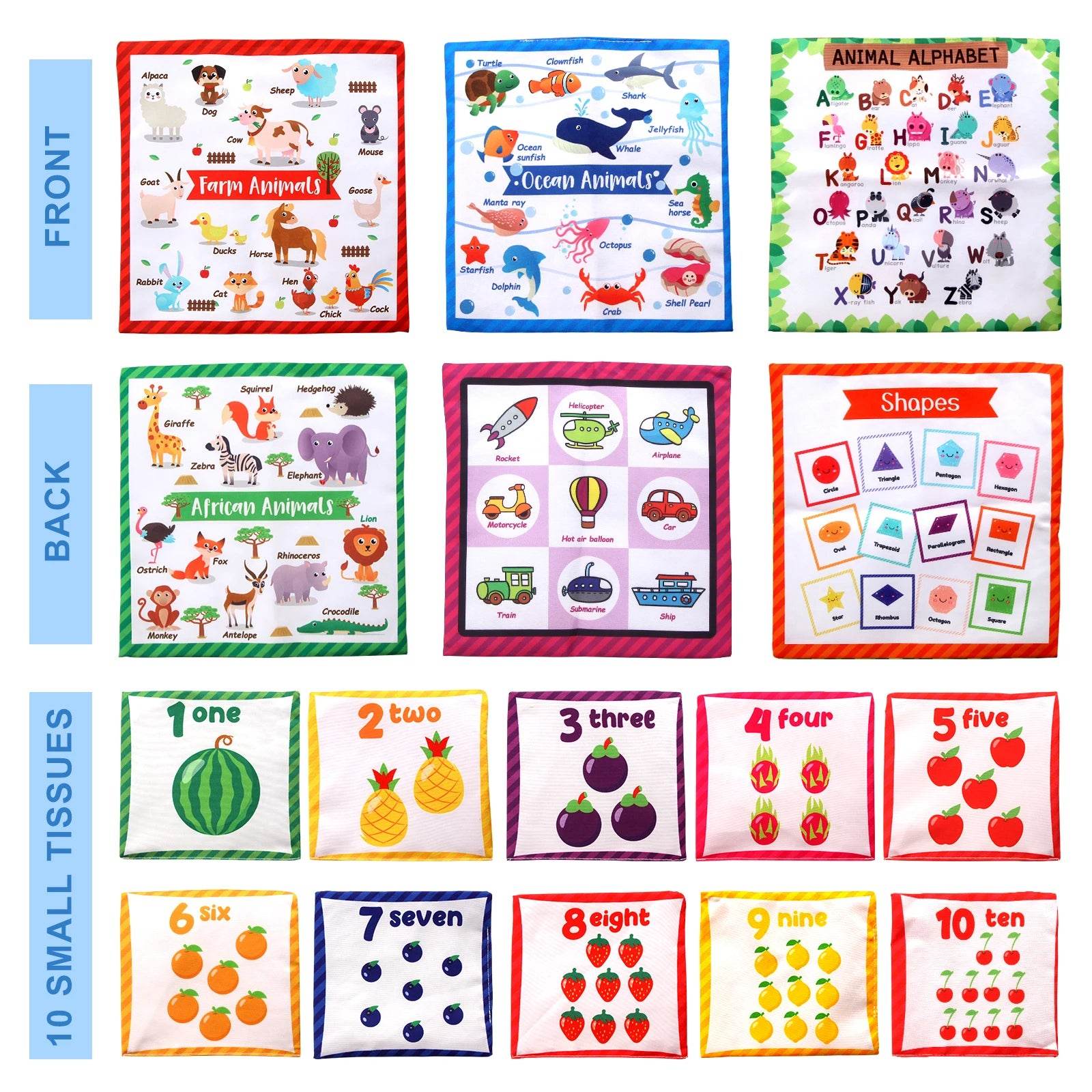 Baby Tissue Box Colorful Soft Sensory Toy For Toddler Finger Exercise Pumping Silk Scarf Gifts 0-18M Montessori Educational Toys - ToylandEU