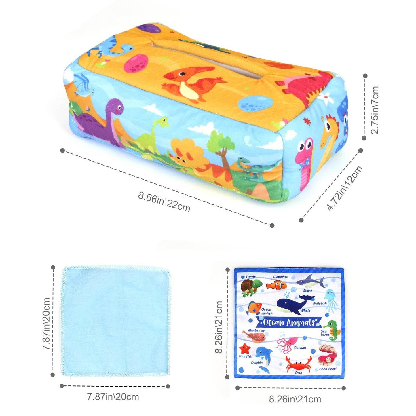 Baby Tissue Box Colorful Soft Sensory Toy For Toddler Finger Exercise Pumping Silk Scarf Gifts 0-18M Montessori Educational Toys - ToylandEU