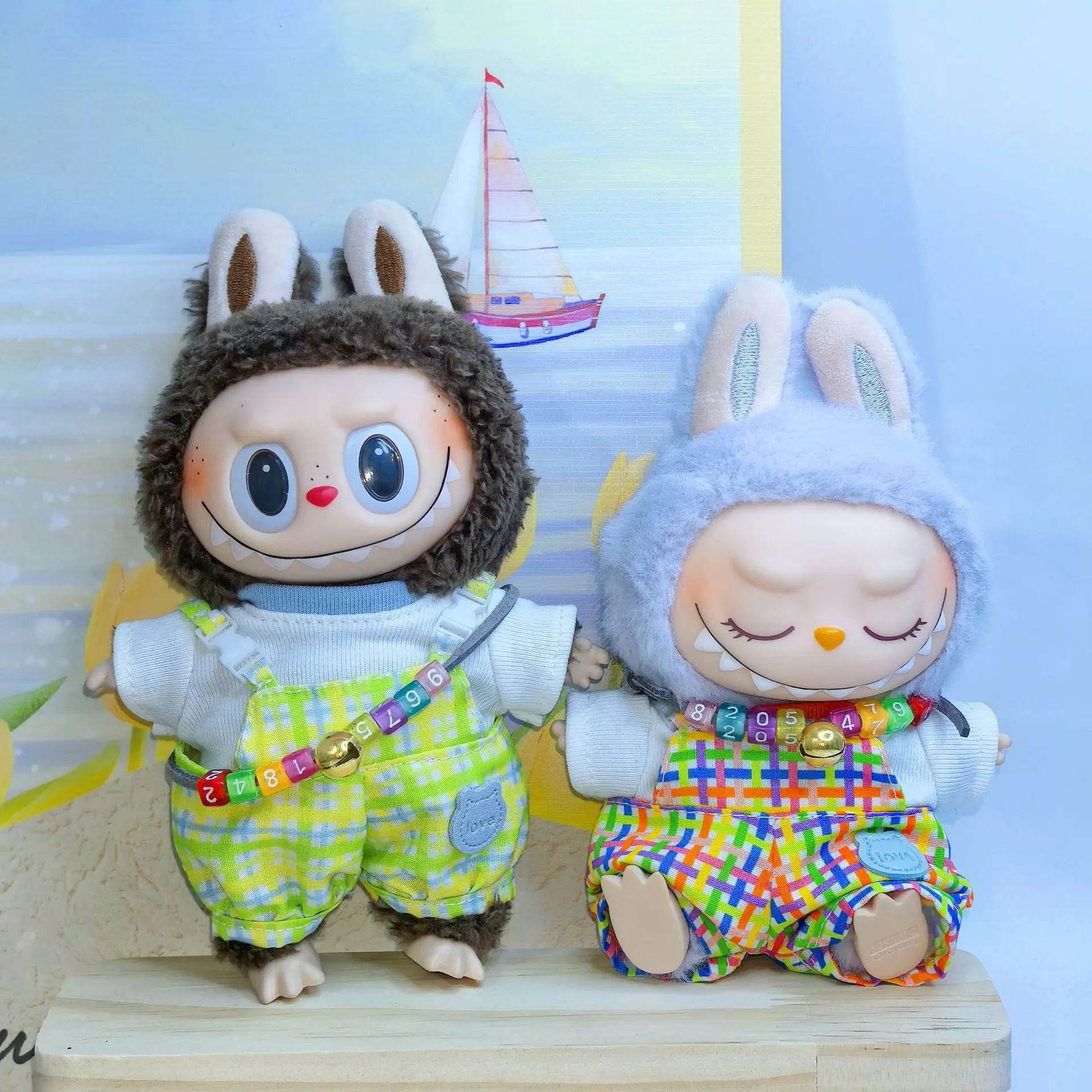 Colorful Summer Short-Sleeved Doll Clothing Suit for Labubu 15cm to 17cm Dolls Labubu - ToylandEU