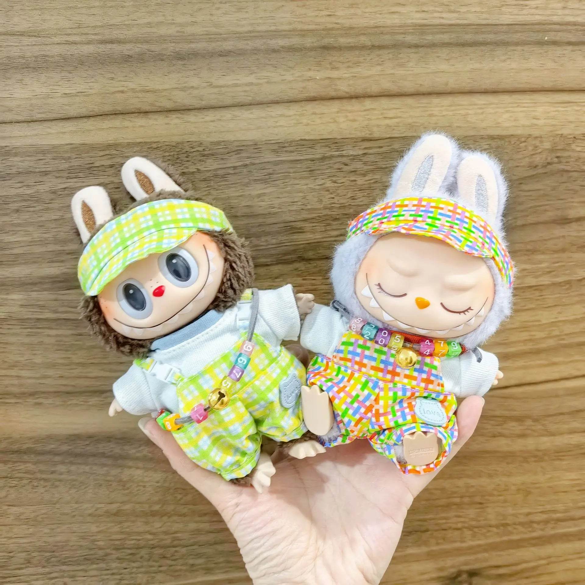 Colorful Summer Short-Sleeved Doll Clothing Suit for Labubu 15cm to 17cm Dolls Labubu - ToylandEU