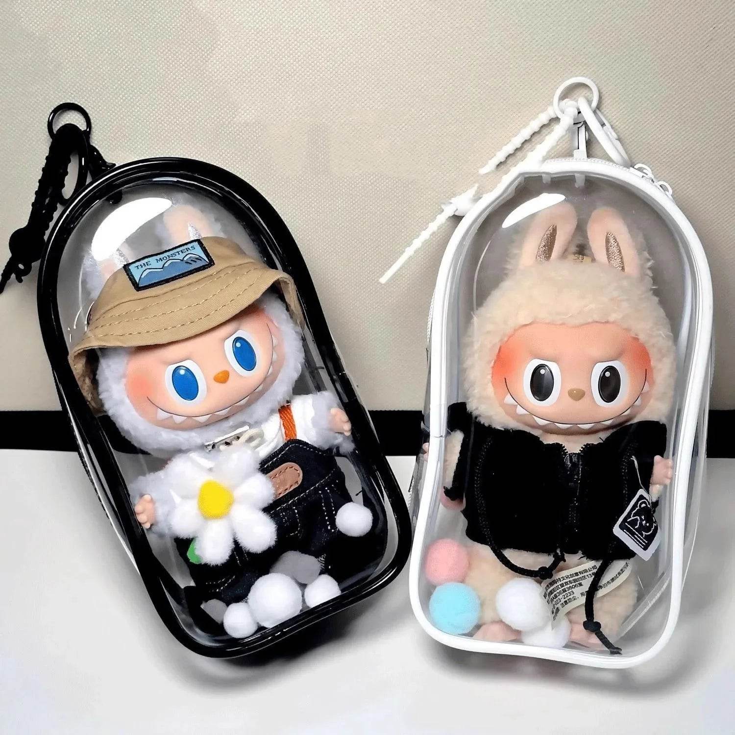 Colorful Transparent Protector Case Organizer Box for 15-17cm Labubu Dolls - ToylandEU