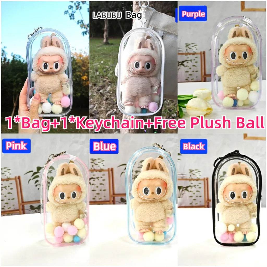 Colorful Transparent Protector Case Organizer Box for 15-17cm Labubu Dolls - ToylandEU