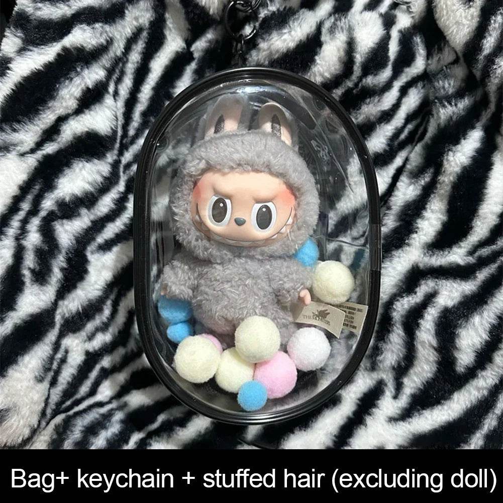 Colorful Transparent Protector Case Organizer Box for 15-17cm Labubu Dolls - ToylandEU