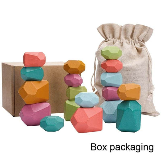 Colorful Wooden Rainbow Building Blocks - Educational Fun for Kids - ToylandEU