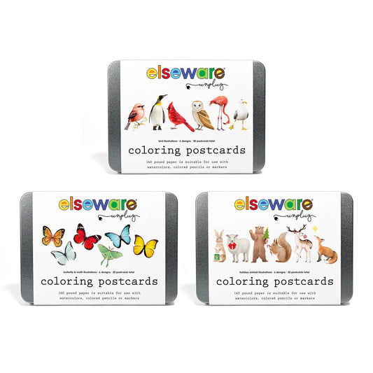 Coloring Postcards with Tin Storage | 30 Seasonal Cards | Toylandeu™