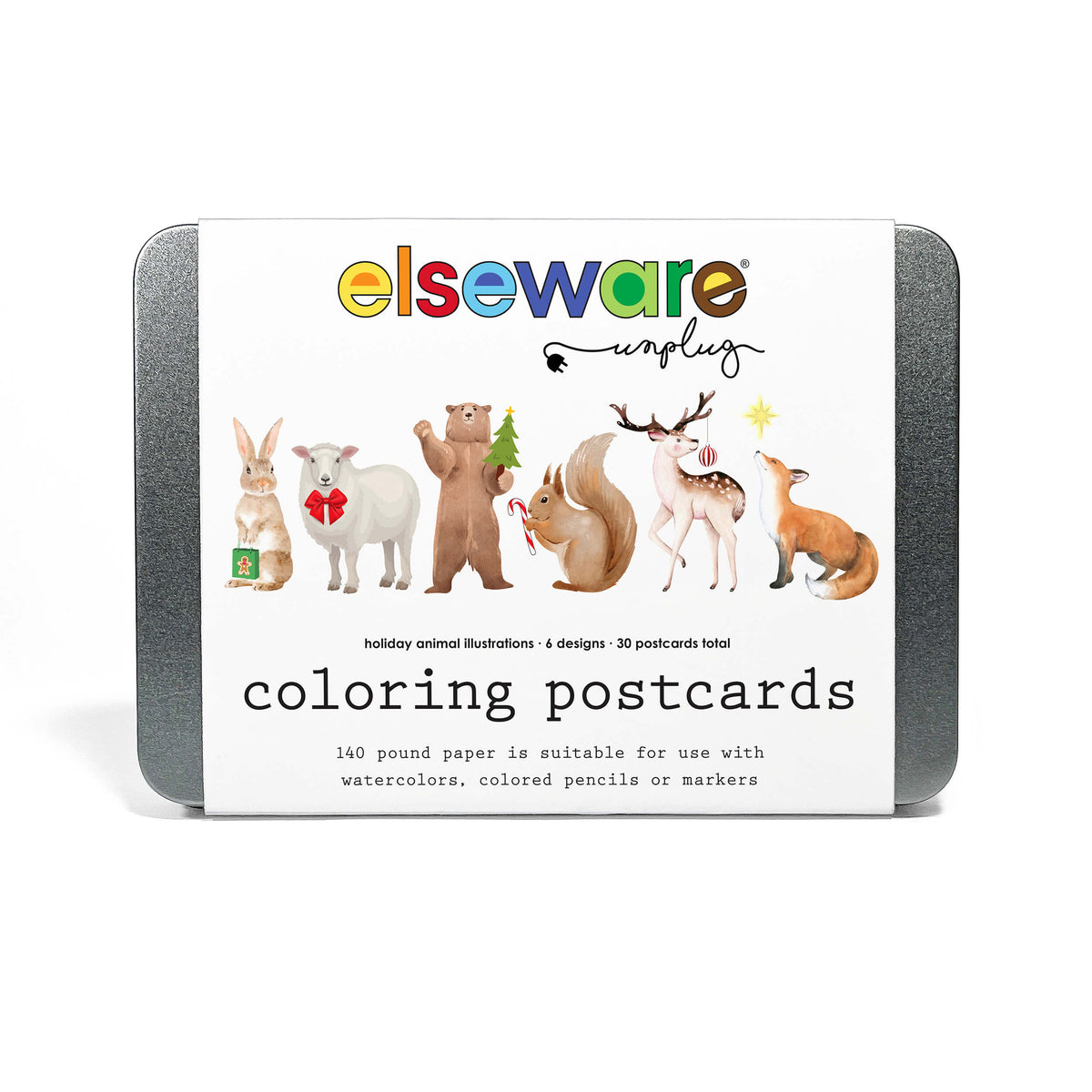 Coloring Postcards with Tin Storage | 30 Seasonal Cards | Toylandeu™