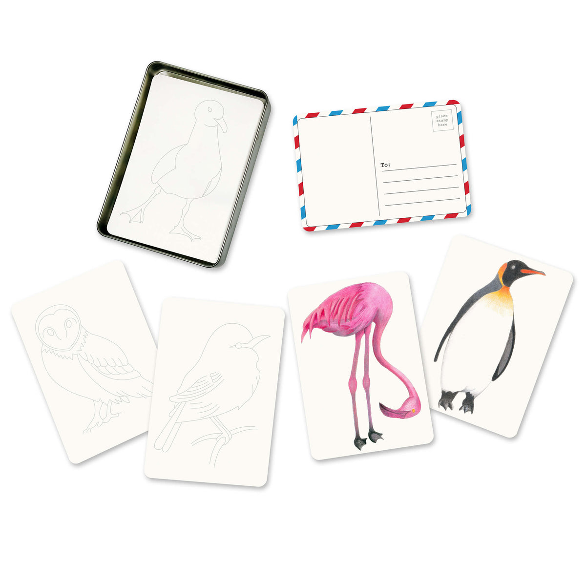 Coloring Postcards with Tin Storage | 30 Seasonal Cards | Toylandeu™