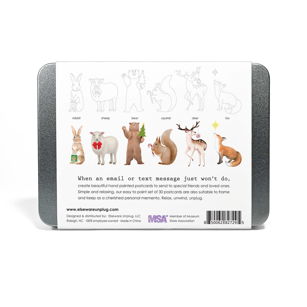 Coloring Postcards with Tin Storage | 30 Seasonal Cards | Toylandeu™