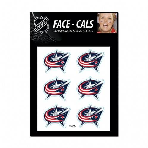 Columbus Blue Jackets Tattoo Face Decals Skin Safe Peel - ToylandEU