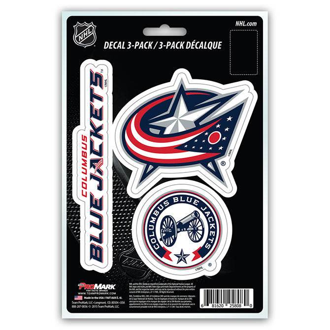 Columbus Blue Jackets Vinyl Decal Die Cut Team 3 Pack - ToylandEU