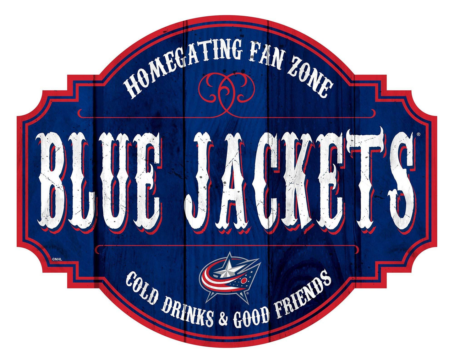 Columbus Blue Jackets Wood Sign 12 Inch Homegating Tavern - ToylandEU