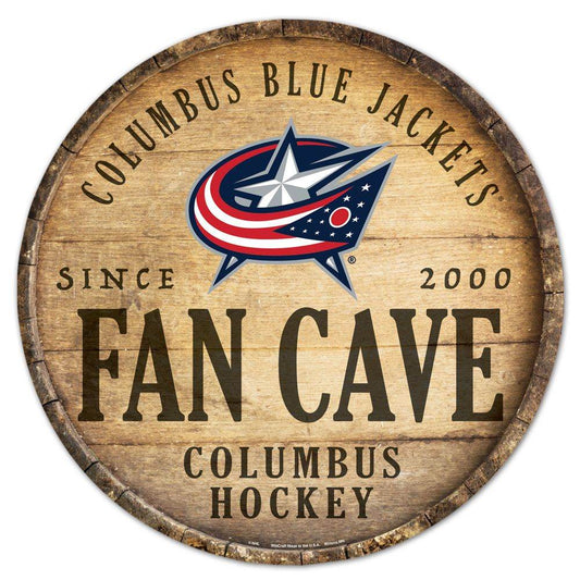 Columbus Blue Jackets Wood Sign 14 Inch Round Barrel Top - ToylandEU